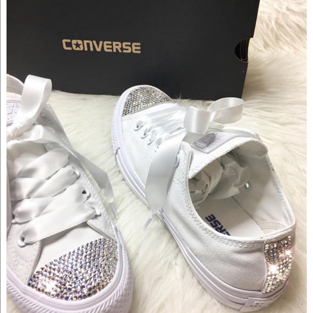 Swarovski Crystal CONVERSE Bling Wedding sneakers - Picture 5 of 6